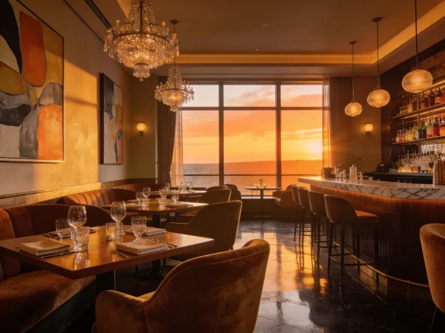 Dining room at dusk